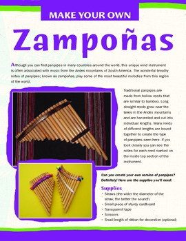 Preview of Latin American Instruments - Make Your Own Panpipes (Zampoñas)