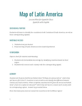 Preview of Latin American Map Review and Capitals!