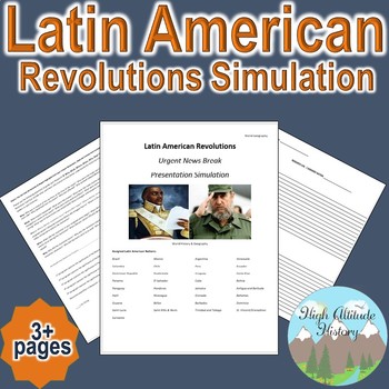 Preview of Latin American Revolution "Breaking News" Simulation (Geography / World History)