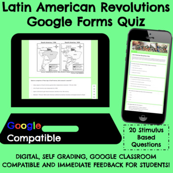 Preview of Latin American Revolutions Google Forms Quiz