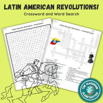 Preview of Latin American Revolutions - World History Crossword and Word Search