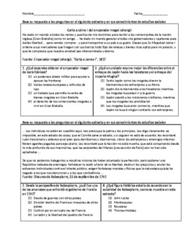 Preview of Latin American Revolutions and Nationalism Test Spanish