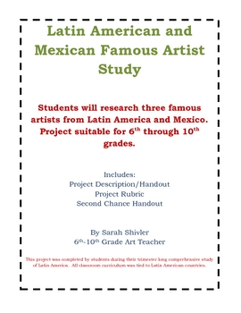 Preview of Latin American and Mexican Famous Artist Study