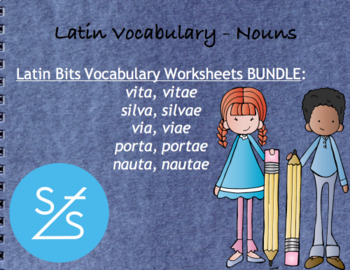Preview of Latin Bits Vocabulary Worksheets Bundle