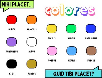 Preview of Latin Chat Mat: "What color do you like?" Classroom Conversation