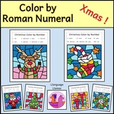 Christmas Color by Roman numerals, color by number