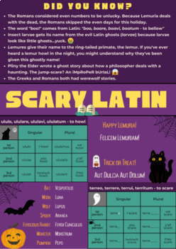 Preview of Latin Class Halloween and Lemuria Bundle