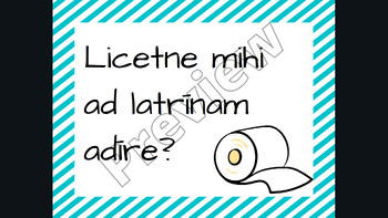 Preview of Latin Classroom Communication Posters (Classroom Decor) - Teal Version