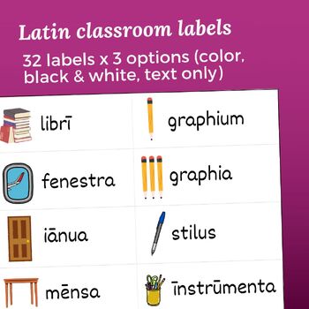Preview of Latin Classroom Labels | Decor for a Language-Rich Latin Environment!