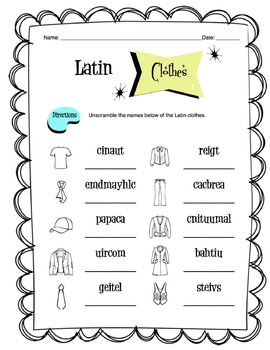 Spanish Baby Clothes Worksheet Packet, 60% OFF