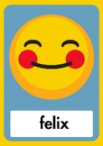 Latin Emoji Feelings Poster - Adjectives in Latin