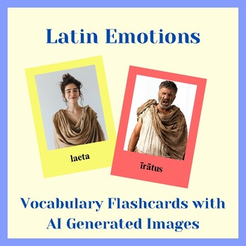 Preview of Latin Emotions Flashcards with AI Generated Images