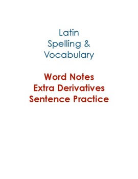 Preview of Latin & English Spelling and Vocabulary List