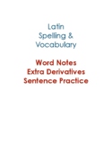 Latin & English Spelling and Vocabulary List