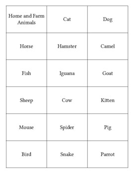 Preview of Latin-English Vocab Flashcards: House and Farm Animals