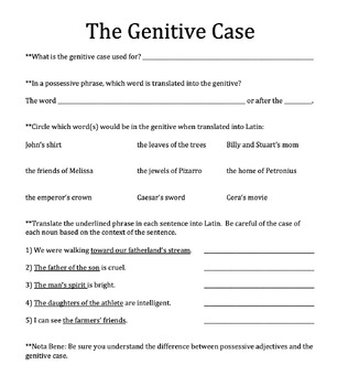 Preview of Latin Genitive Case - Beginner Notes (Latin for the New Millennium 1, Ch 3)