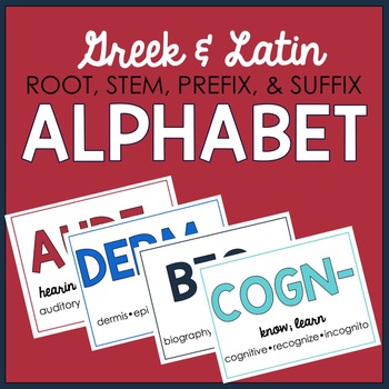 Preview of Latin & Greek Root, Stem, Prefix, & Suffix ALPHABET
