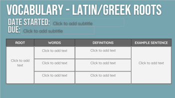 Preview of Latin/Greek Root Vocabulary Unit + Interactive Notes