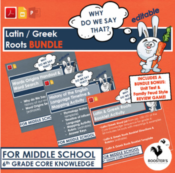 Preview of Latin & Greek Roots - Core Knowledge 6th Grade - Bundle {Digital & PDF}