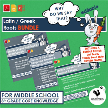 Preview of Latin & Greek Roots - Core Knowledge 8th Grade - Bundle {Digital & PDF}