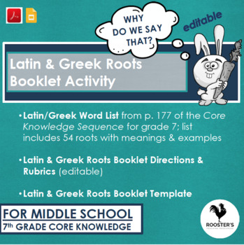 Preview of Latin & Greek Roots Vocabulary {Digital & PDF} Distance Learning