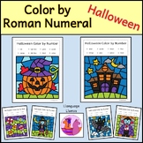 Halloween Color by Roman numerals, color by number