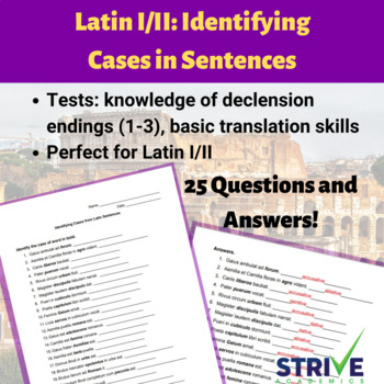 Preview of Latin I/II: Identifying Cases in Sentences - Set 1