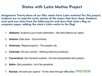 Preview of Latin Language Project - States' Mottos