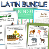 BIG Latin Language Bundle Vocabulary Bingo Games, Wordsear