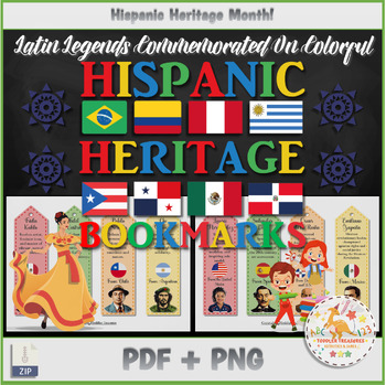 Preview of Latin Legends Commemorated on Colorful Hispanic Heritage Bookmarks