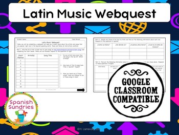 Preview of Latin Music Webquest