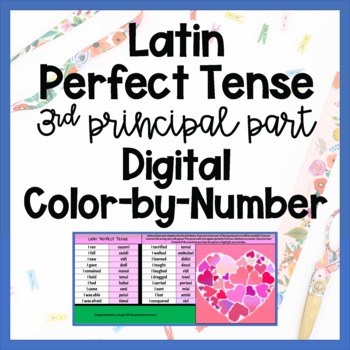 Preview of Latin Perfect Tense Verb Digital Color-by-Number