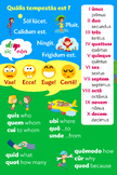 Latin Poster with Weather, Question Words, Numbers and TPR