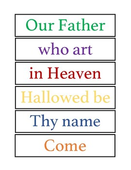 Preview of Latin Prayer Flashcards for Prima Latina - Lord's Prayer (ENGLISH Counterparts)
