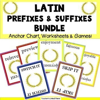 Preview of Latin Prefixes and Suffixes Games and Activities Bundle Science of Reading