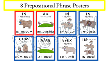 Preview of Latin Prepositions Posters (Classroom Decor)