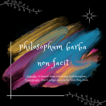 Preview of Latin Quote Poster: philosophum barba non facit