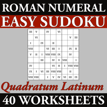 Preview of Latin Roman Numerals Sudoku Puzzles Easy 9x9