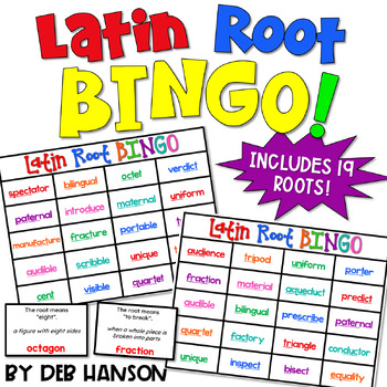 Preview of Latin Root Bingo Game