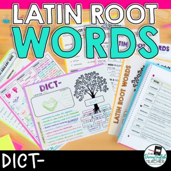 Preview of Latin Root Word Vocabulary (Dict-)  - digital & print vocabulary unit