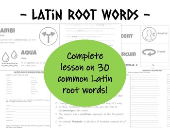 Preview of Latin Root Words Complete No-Prep Lesson
