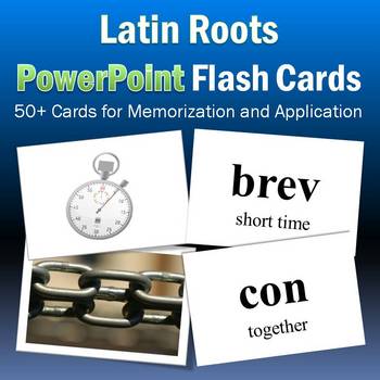 Preview of Latin Roots PowerPoint Flash Cards Part 2