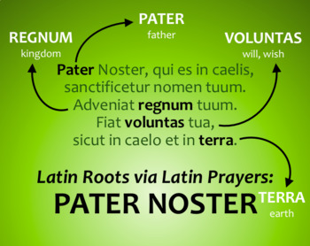 Preview of Latin Roots via Latin Prayers: "Pater Noster"