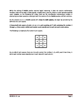 Preview of Latin Square Puzzles_"Proper" and "Minimal" Puzzles (1 of 5)