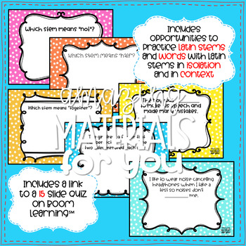 Latin Stems 2 for Boom Learning℠ and Boom Cards™ | TpT
