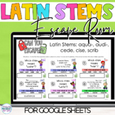 Latin Stems 4 Escape Room for Google™ Sheets