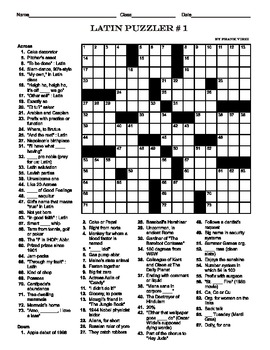 Latin Themed 15 X 15 Crosswords - Packet of Four Puzzles by Frank Virzi
