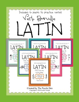 Preview of Latin Verb Bundle - 6 packs of Vocabulary Puzzles in one Value Bundle