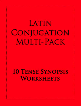 Preview of Latin Conjugation Multi-Pack: 10 Tense Synopsis Worksheets