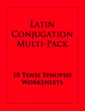 Latin Conjugation Multi-Pack: 10 Tense Synopsis Worksheets
